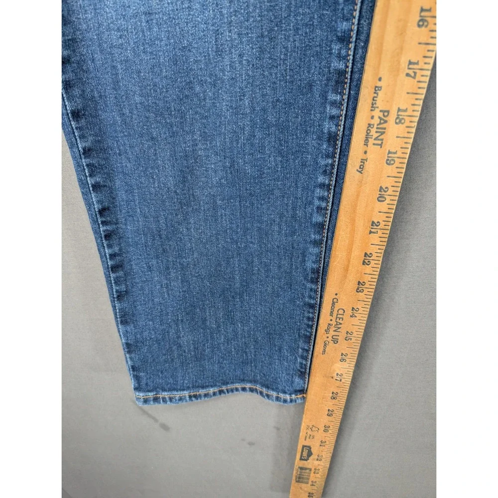 Eddie Bauer Womens Blue Boyfriend Midrise Slim Leg Denim Jeans Size 16
